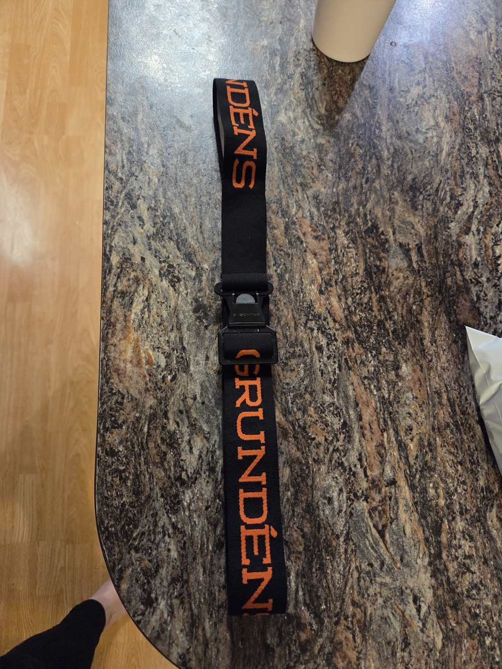 GRUNDÉN Men’s Black Belt with Orange Logo